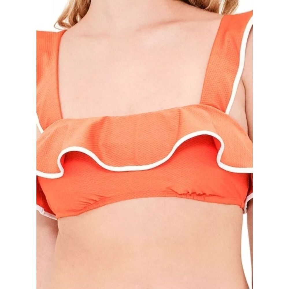 Kohl’s Two-Piece Swimsuit Ruffle Bandeau Top + Checkered Bottoms Size Large